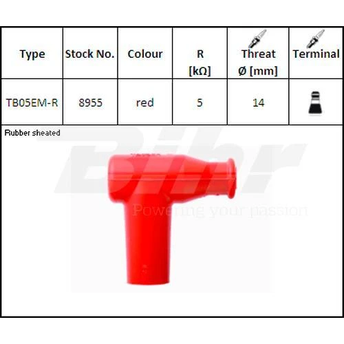 Pipa De Bujía NGK TB05EM Roja 1 Pipa De Bujía NGK TB05EM Roja