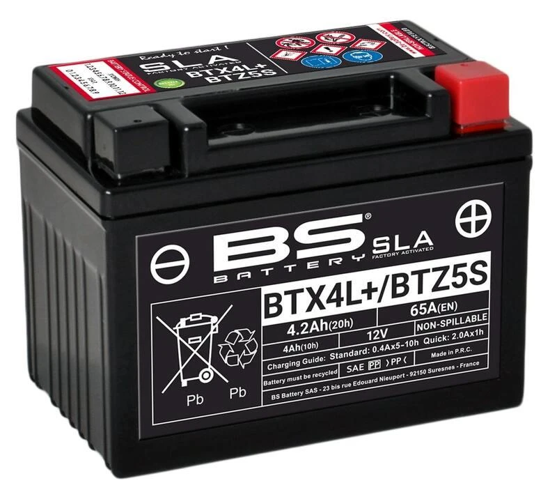 Batería BS BATTERY SLA BTX4L+ / BTZ5S (FA) 1 Batería BS BATTERY SLA BTX4L+ / BTZ5S (FA)