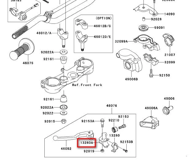 KAWASAKI Soporte De Maneta KX 125 2008 1 KAWASAKI Soporte De Maneta KX 125 2008