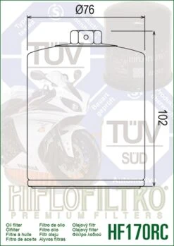 Filtro De Aceite Hiflofiltro HF170CRC -Factory Bike Tianda 39240