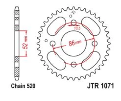 Corona JT 1071 De Acero Con 30 Dientes JTR1071.30