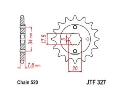 Piñón JT 327 De Acero Con 12 Dientes JTF327.12
